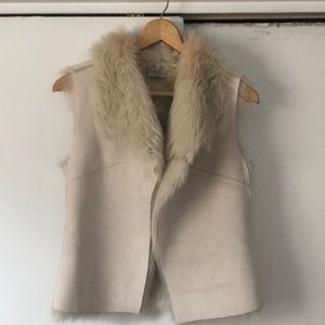 Suede and fur vest